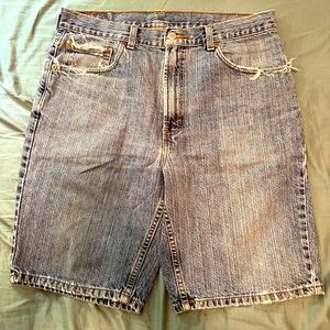 Vintage Levi's 505 Straight Loose Fit Baggy Blue Denim Jean Shorts Jorts Mens 34